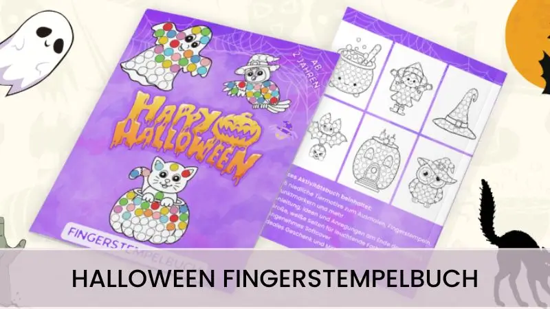 Spooky Halloween Fingerstempelbuch für Kinder