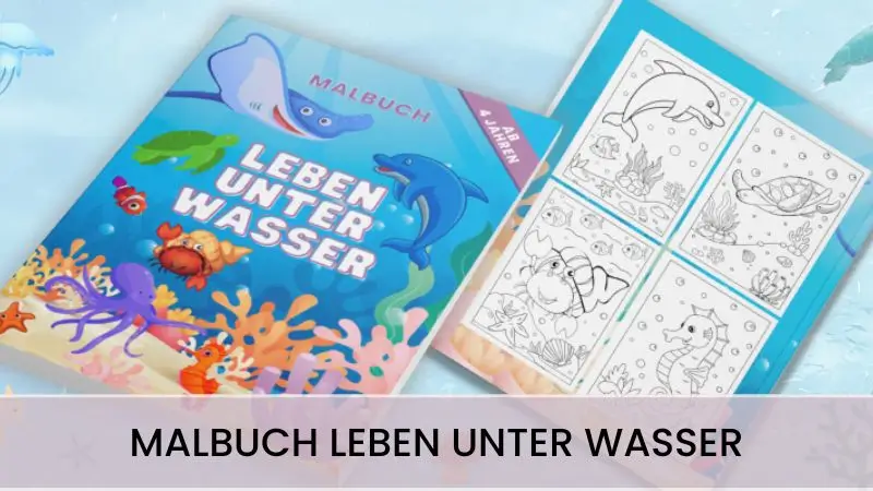Ausmalbuch für Kinder Leben unter Wasser