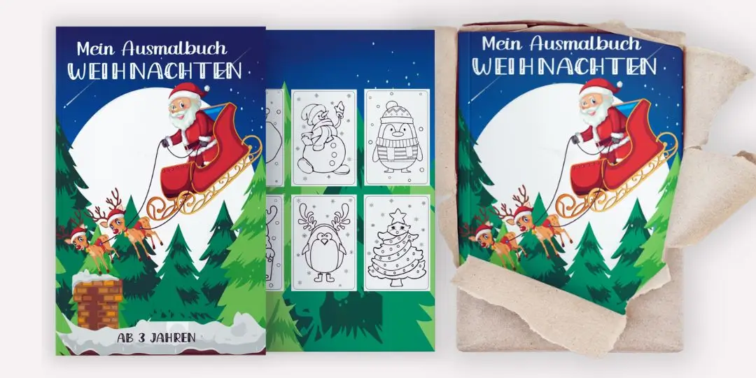 Ausmalbuch für Kinder zum Thema Weihnachten