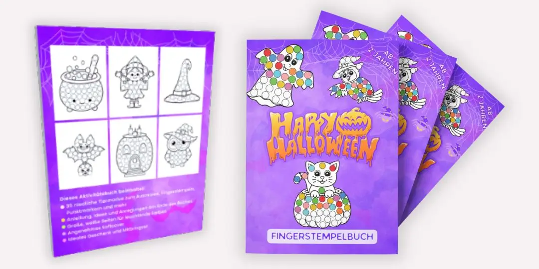 Halloween Fingerstempelbuch für Kinder