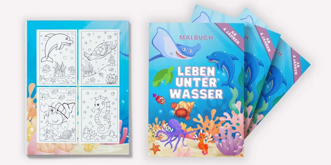 Leben unter Wasser - Ausmalbuch für Kinder ab 4 Jahren