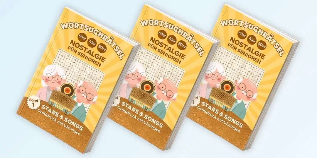 Wortsuchrätsel 60er, 70er und 80er Nostalgie für Senioren