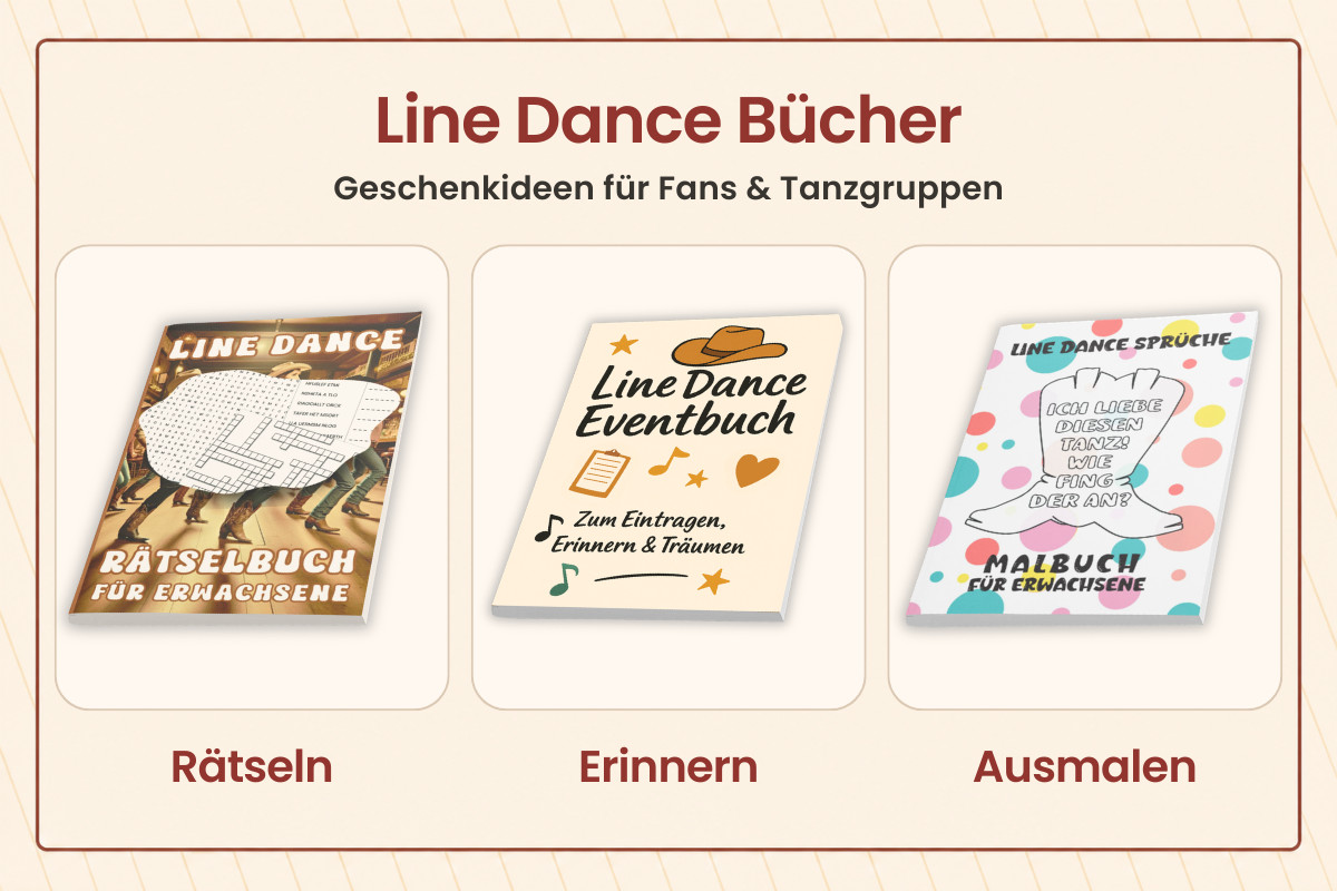 Line Dance B&uuml;cher zum R&auml;tseln, Erinnern und Ausmalen
