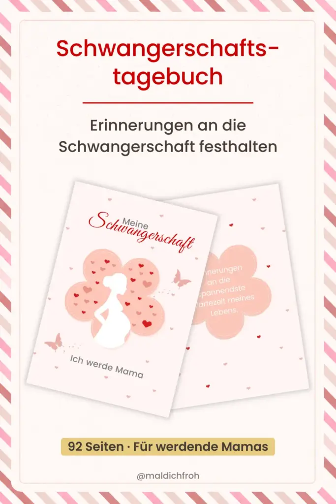 Pinterest Pin zum Schwangerschaftstagebuch als Geschenkidee für werdende Mamas
