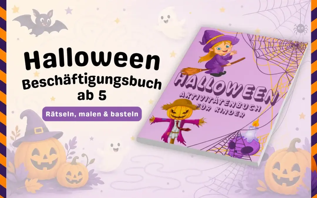 Halloween-Beschäftigungsbuch für Kinder ab 5 Jahren: Rätseln, malen und basteln
